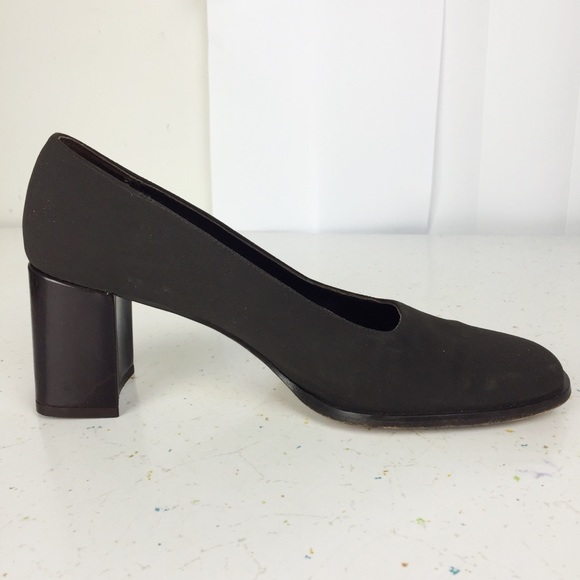 Vintage Shoes Vintage Block Heel Pumps 9s Brown Minimalist Poshmark